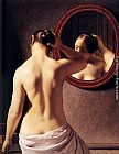 Front Canvas Paintings - Woman Standing In Front Of A Mirror